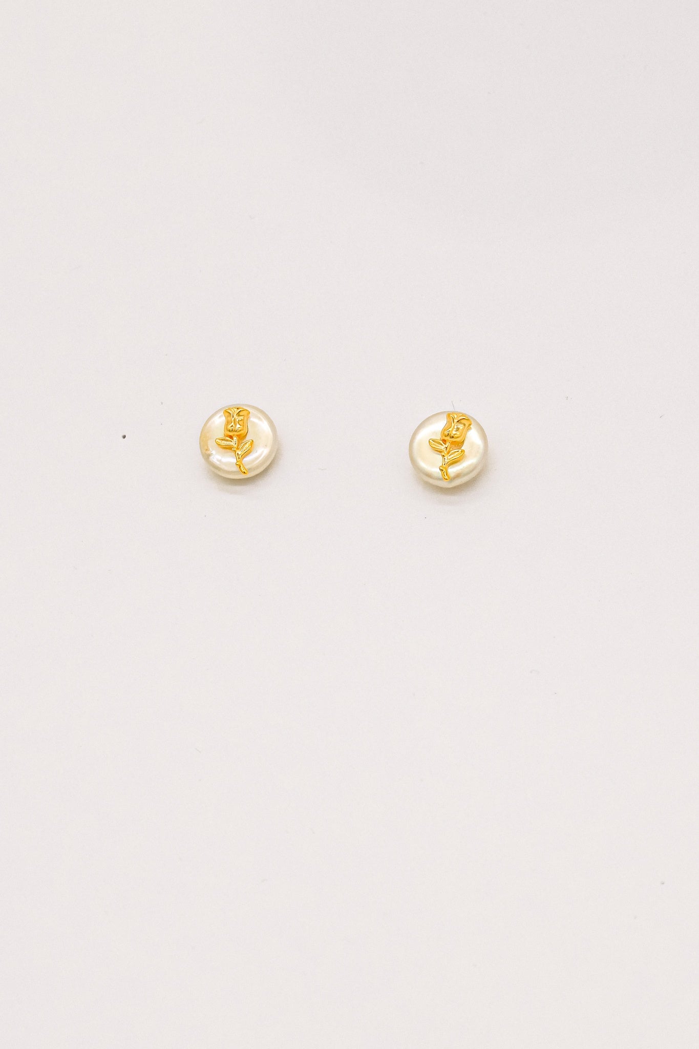 Rose Pearl looking  Stud Earrings