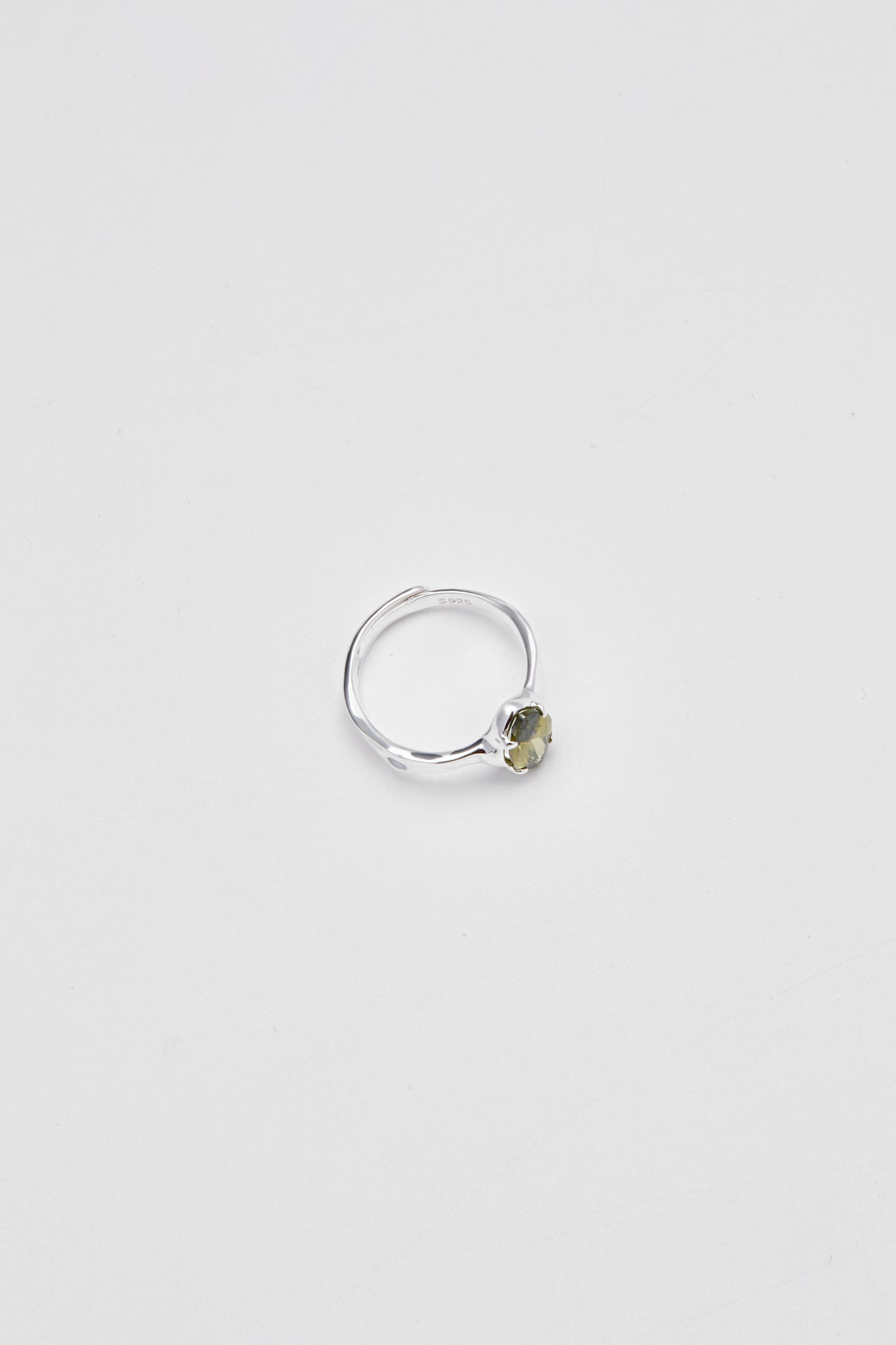 Sterling Olive Gem Oval Ring