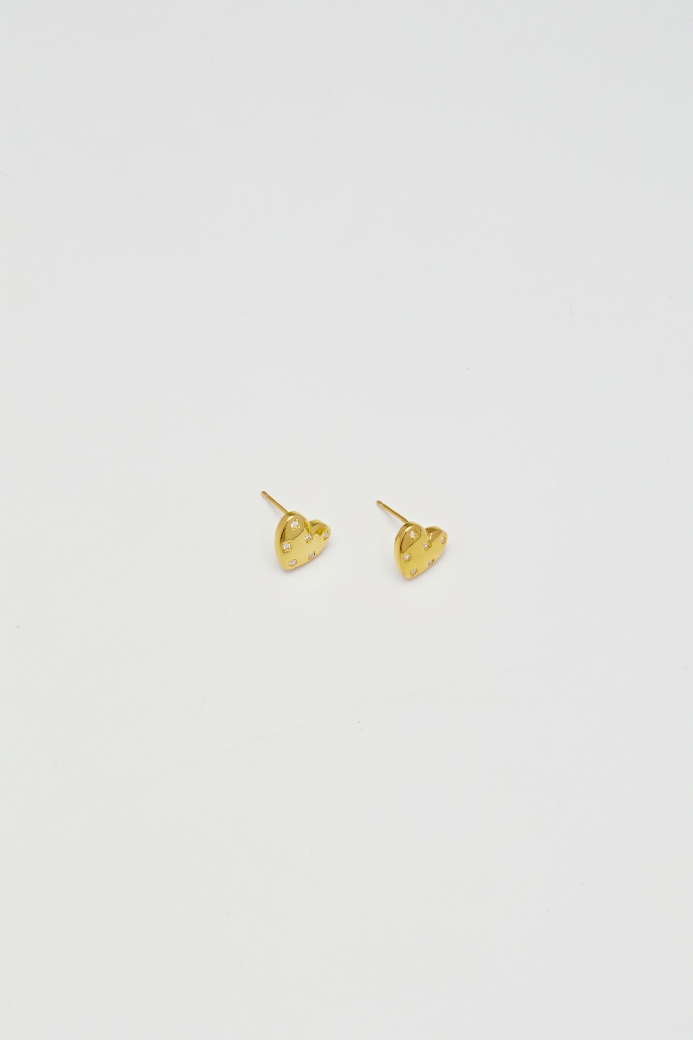 Sterling-Crystal  in heart Stud Earrings