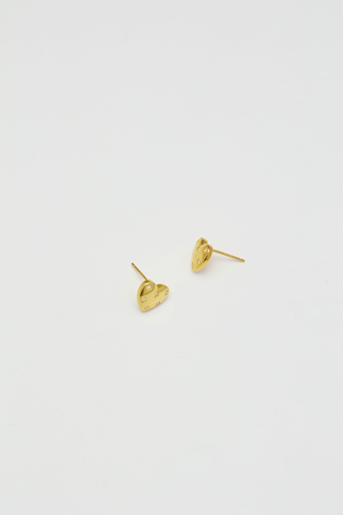 Sterling-Crystal  in heart Stud Earrings