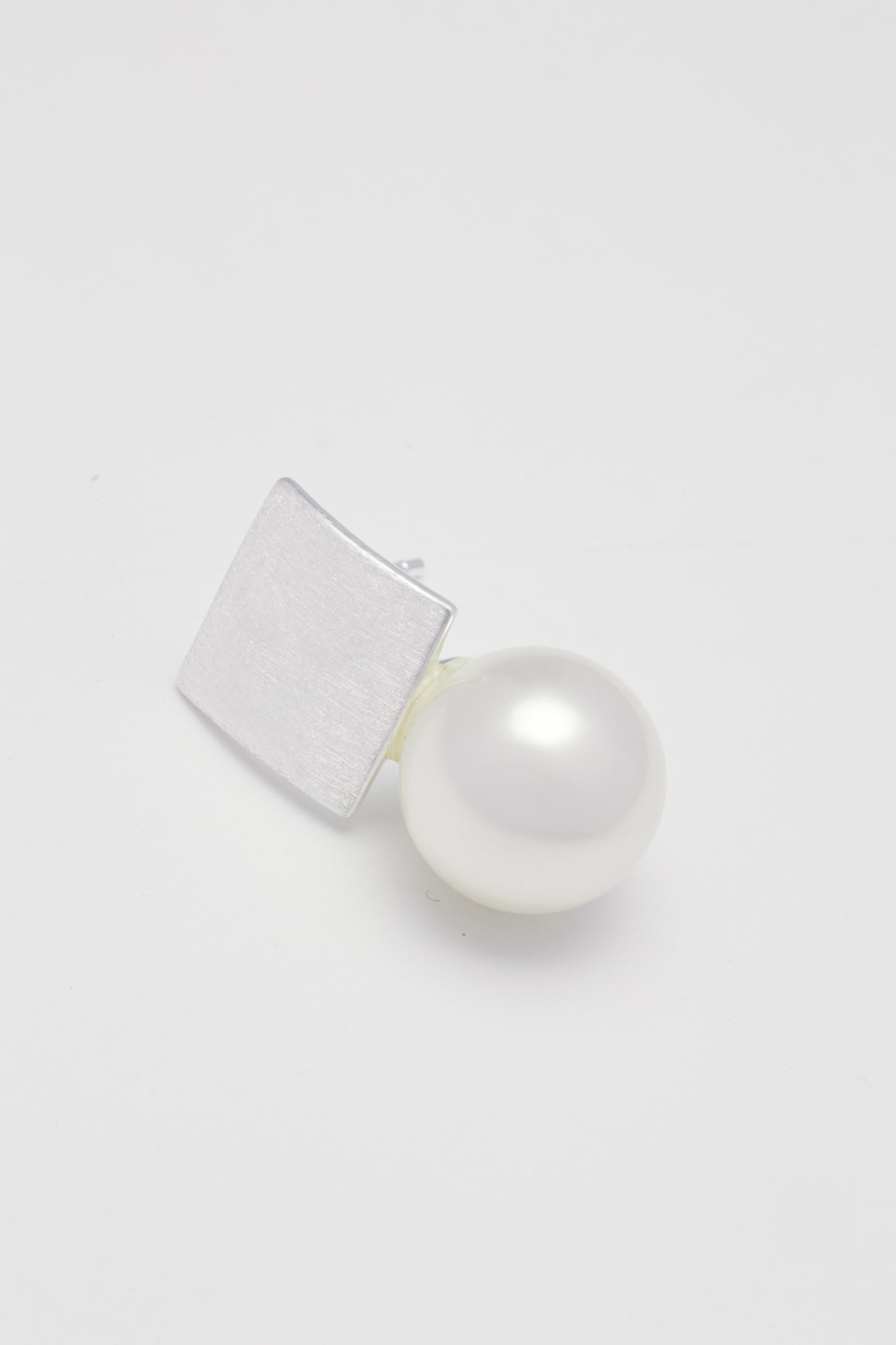 Sterling - Square Big Pearl Earrings